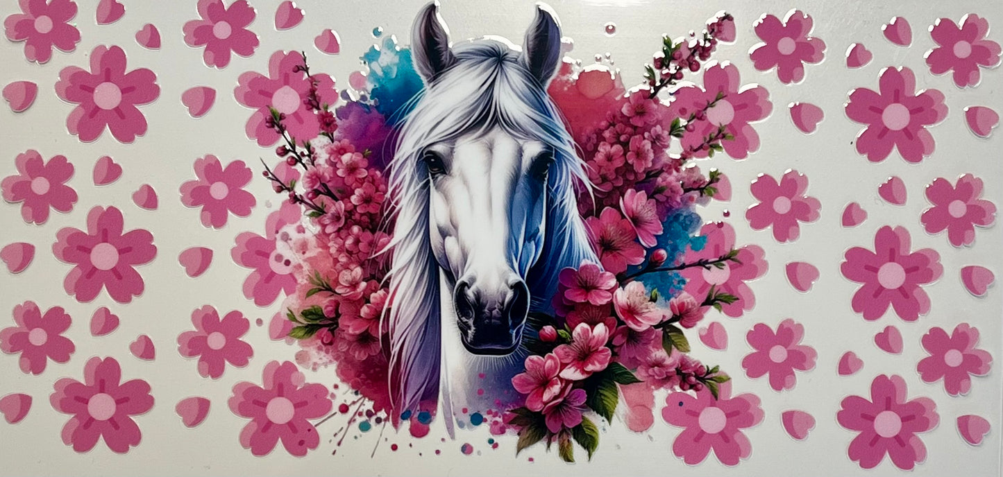 Pink flower horse