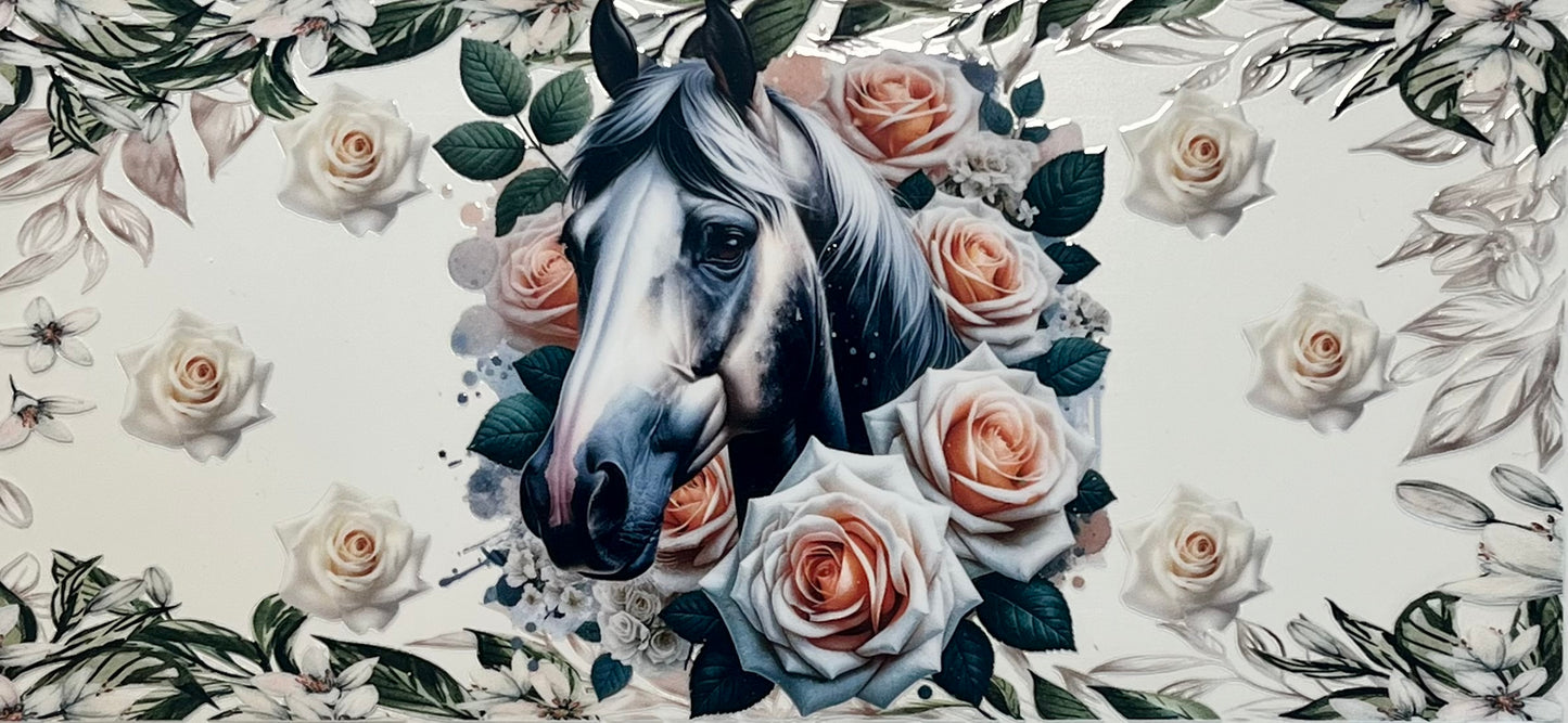 White roses horse