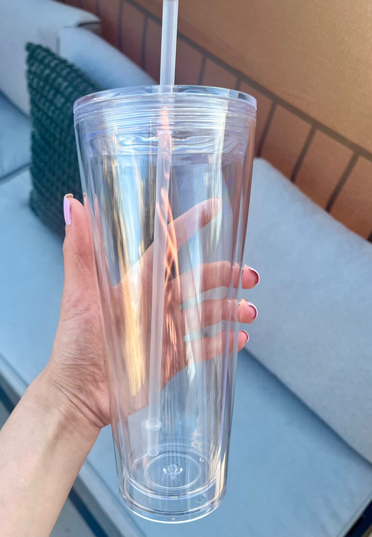 24oz Acrylic snowglobe tumbler