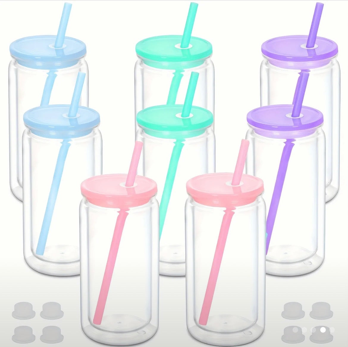 16 oz acrylic snowglobe w/ colored lid