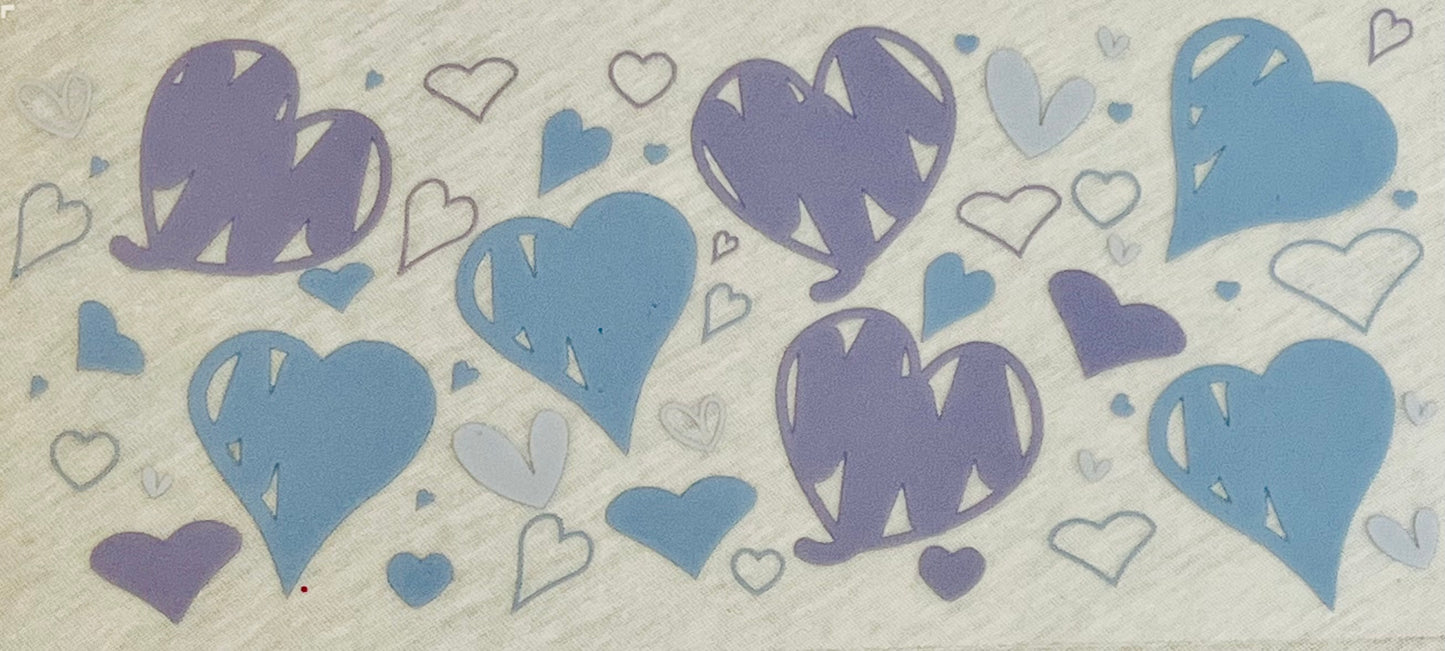 Blue & Purple Hearts